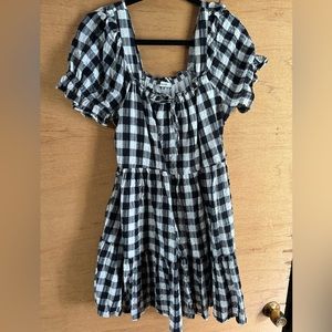 Madewell Black and White Checkered Dress